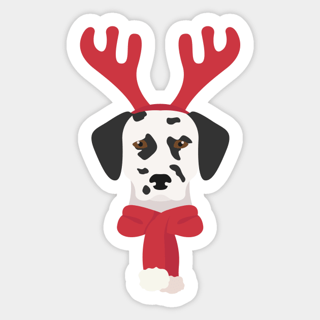 Dalmatian Christmas Dog Sticker by JunkyDotCom